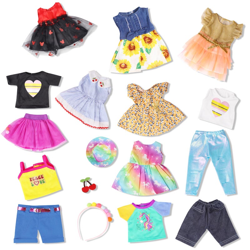 ARTST 18 inch Doll Clothes Accessories  ARTST 18PCS Doll Clothes Outfit Dress for 18 inch Dolls  Xmas Gift for Girls - Image 2